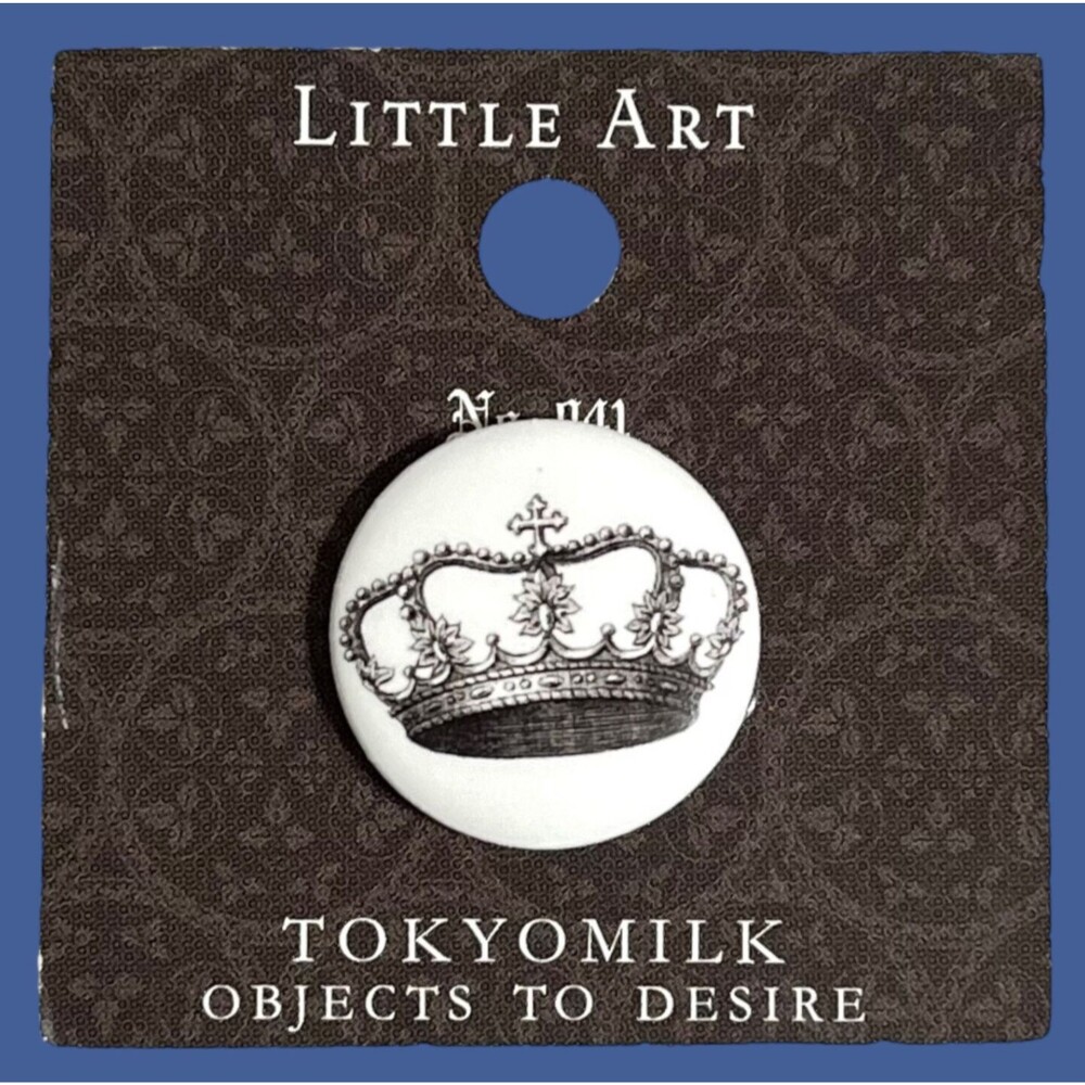 Tokyomilk Ephemera Lapel Pin Queen Crown Retro Little Art White Pinback Button